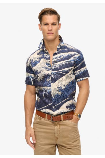 SUPERDRY Kurzarmhemd gemustert