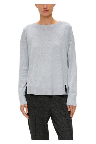 S.OLIVER BLACK LABEL Strickpullover hellgrau