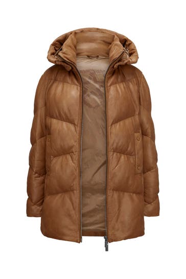MILESTONE Lammnappa-Steppjacke 'Ricki' cognac