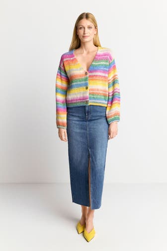 RICH & ROYAL Wollmix-Strickjacke gestreift