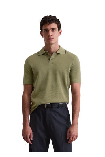 MARC O'POLO Feinstrick-Polo oliv