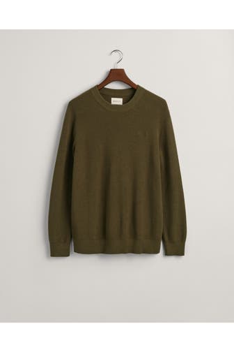 GANT Wollmix-Strickpullover oliv