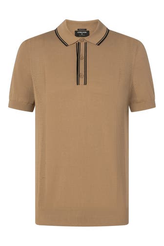 STRELLSON Feinstrick-Polo 'Vincent' beige