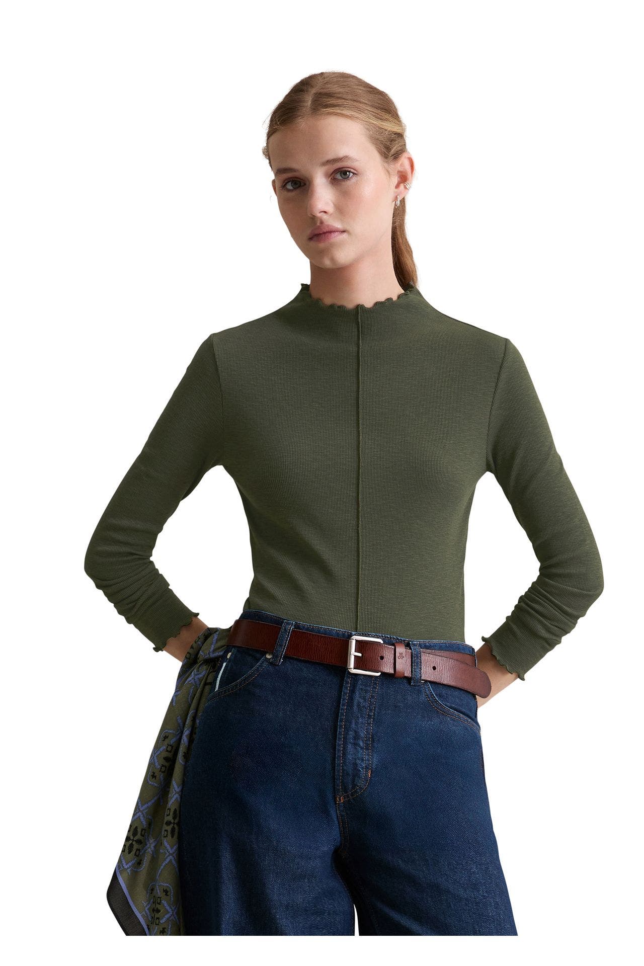 MARC O'POLO DENIM Longsleeve tannengrün, Bild 1