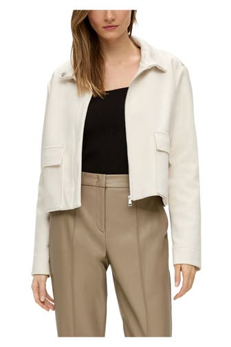 S.OLIVER BLACK LABEL Sweatjacke ecru