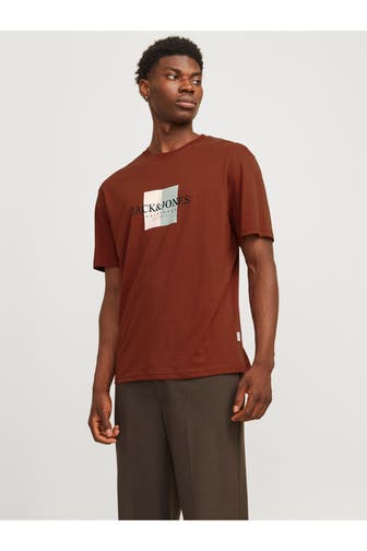 JACK & JONES T-Shirt dunkelbraun