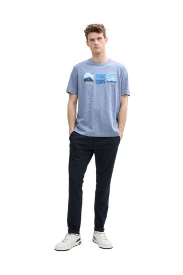 TOM TAILOR T-Shirt taubenblau