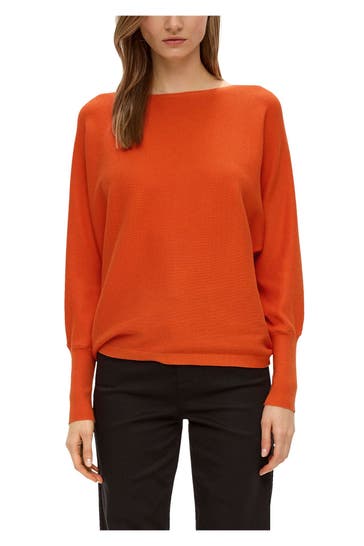 S.OLIVER BLACK LABEL Strickpullover dunkelorange