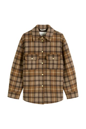 MARC O'POLO Wollmix-Overshirt mehrfarbig