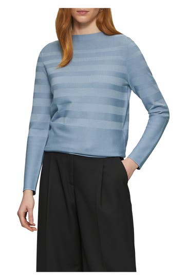 S.OLIVER BLACK LABEL Strickpullover taubenblau