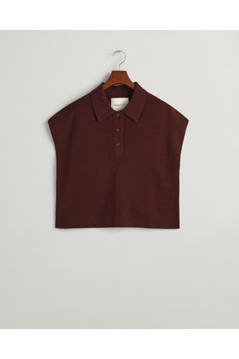 GANT Wollmix-Strickweste bordeaux