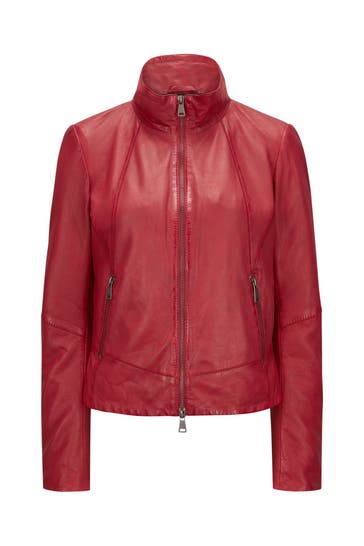 MILESTONE Lederjacke 'Kiba' rot