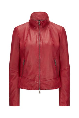 MILESTONE Lederjacke 'Kiba' rot