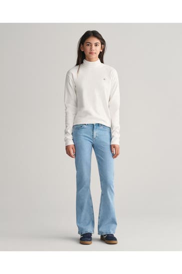 GANT Rollkragen-Longsleeve weiß