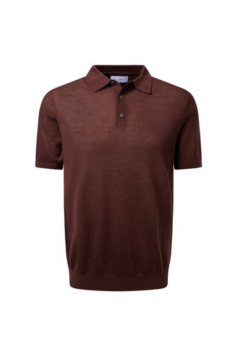 BALDESSARINI Wollmix-Polo-Shirt braun