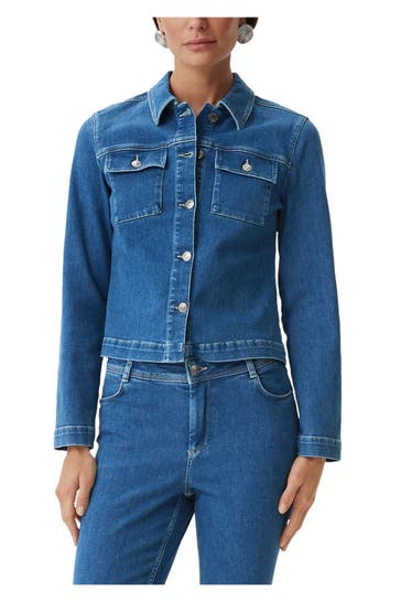 COMMA, Denim-Overshirt blau