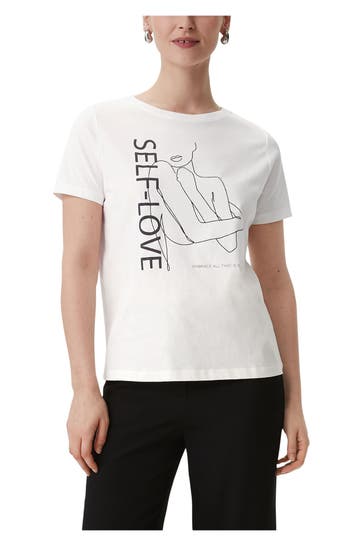 COMMA, T-Shirt weiß