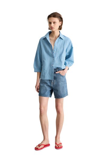 MARC O'POLO DENIM Leinenmix-Bluse gestreift