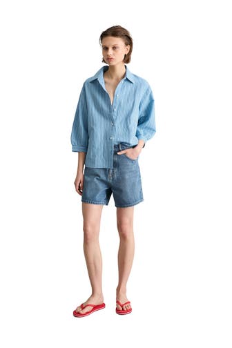 MARC O'POLO DENIM Leinenmix-Bluse gestreift