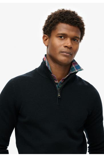 SUPERDRY Wollmix-Pullover schwarz