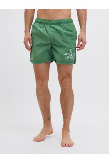 JACK & JONES Shorts 'Jpstmaui Crinkle' smaragdgrün