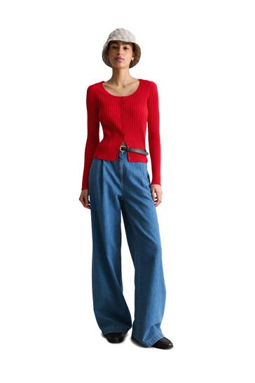 MARC O'POLO DENIM Strickjacke rot