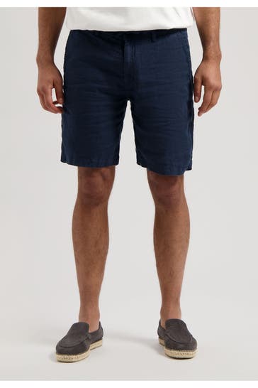 DSTREZZED Leinen-Shorts navy
