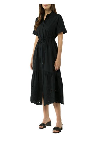 COMMA, Blusenkleid schwarz
