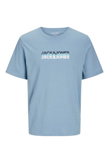 JACK & JONES T-Shirt taubenblau
