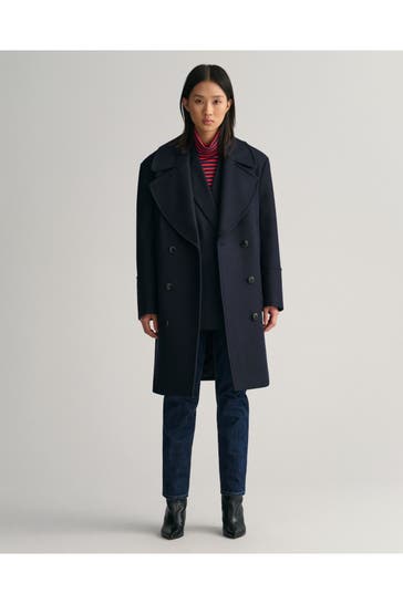 GANT Wollmix-Mantel dunkelblau