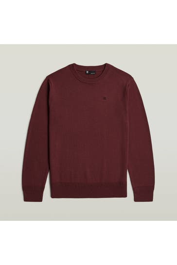 G-STAR Merino-Strickpullover dunkelrot