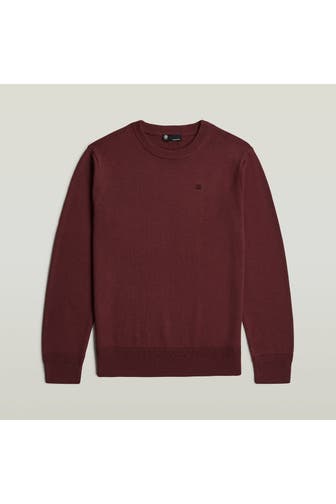 G-STAR Merino-Strickpullover dunkelrot