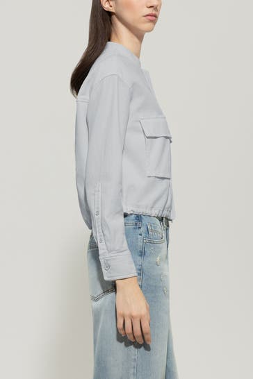 LUISA CERANO Jeansbluse blaugrau