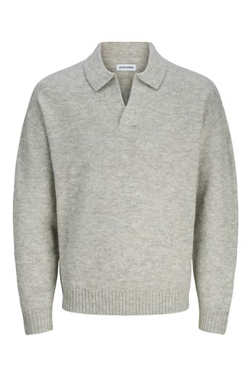 JACK & JONES Strickpullover 'Ollie' hellgrau