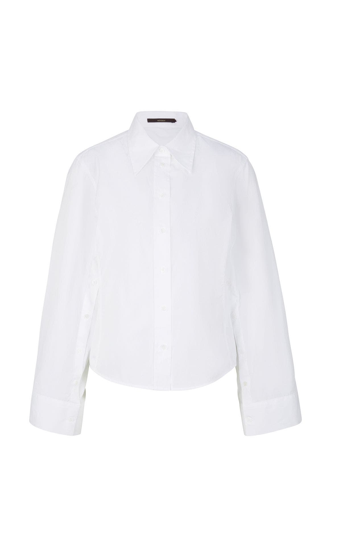 WINDSOR. Business-Bluse Popeline-Hemdbluse mit weitem Arm in Weiß weiß, Bild 1