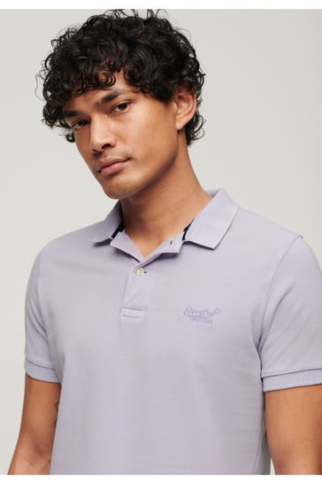 SUPERDRY Polo-Shirt 'Vintage Destroy' flieder