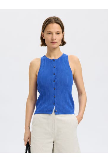 SELECTED Stricktop royalblau