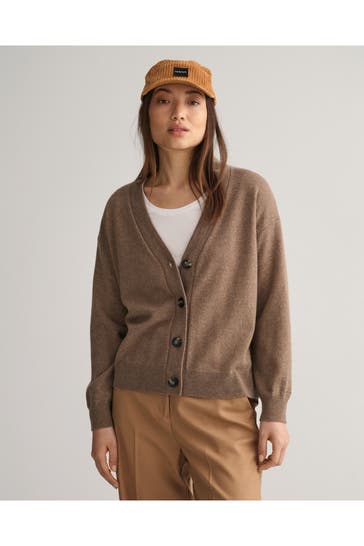 GANT Woll-Strickjacke taupe
