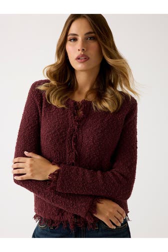 GUESS Strickjacke burgunder