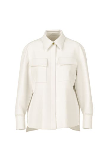 MARC CAIN Leinenmix-Casualbluse offwhite