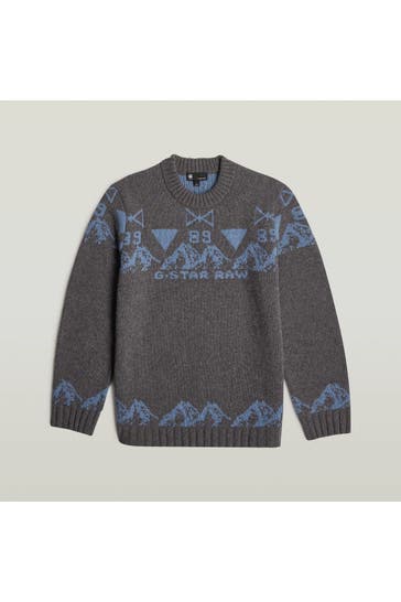 G-STAR Wollmix-Strickpullover gemustert