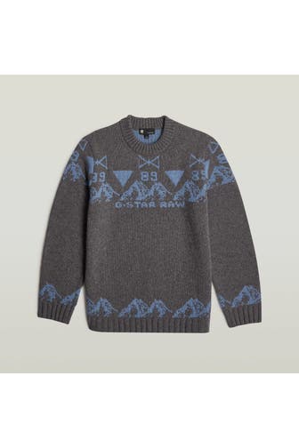 G-STAR Wollmix-Strickpullover gemustert