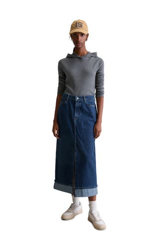 MARC O'POLO DENIM Kapuzen-Longsleeve dunkelgrau