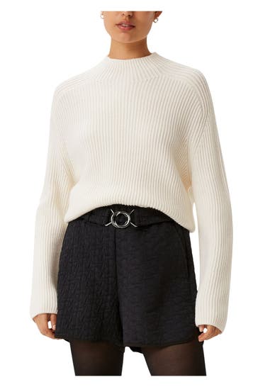 COMMA, Wollmix-Pullover wollweiß