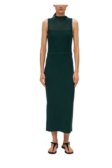S.OLIVER BLACK LABEL Strickkleid dunkelgrün