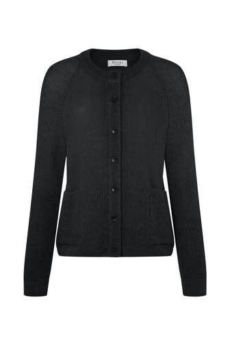 MAERZ MUENCHEN Wollmix-Strickjacke mitternachtsblau
