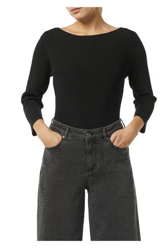 COMMA, Langarm-Strickshirt schwarz