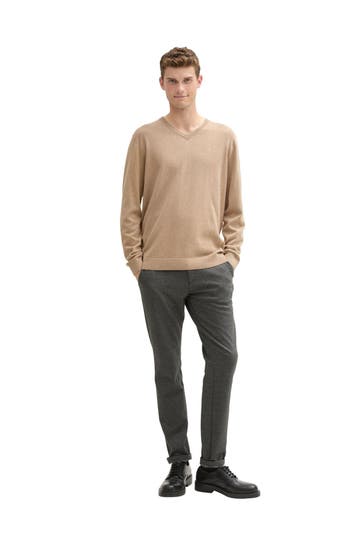TOM TAILOR Strickpullover hellbraun
