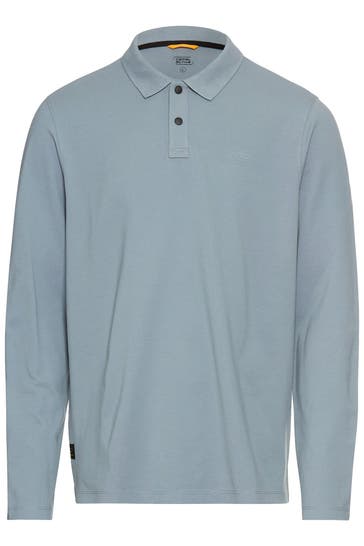 CAMEL ACTIVE Langarm-Polo rauchblau