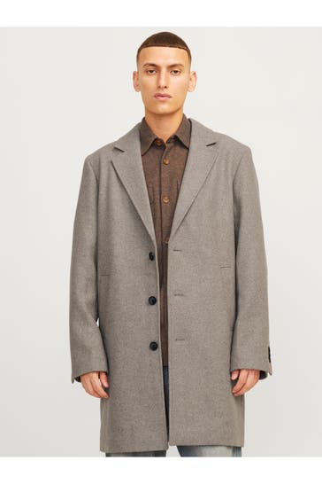 JACK & JONES Wollmixmantel 'Harrison' greige